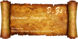 Donauer Zsanett névjegykártya
